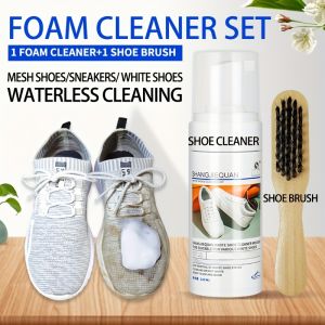 [Waterless Stain Remover]Sports Shoe Cleaner with BrushMesh Sneakers & White Shoes Foam MousseWaterless Stain Remover 120ml