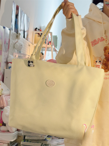 Beard Chicken Pure Color Casual Versatile Single Shoulder Bag Large Capacity Student Handbag Commuter Tote Bag for Teenagers