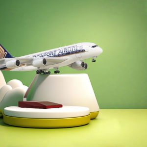 Model Plane 47CM 1/160 Airbus 380 A380 Singapore Airlines Airways Airlines Lights and Wheels Die Cast Plastic Resin for Collecti