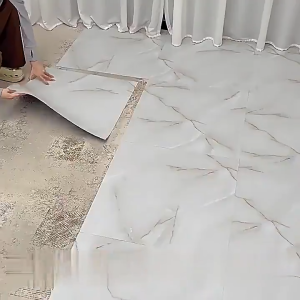 50PCS PVC Vinyl Tiles Floor Sticker 45*45CM/60*60CM Waterproof Wear-resistant Floor Sticker Wood Grain Marble Design Home Decor Self-Adhesive Vinyl tiles Waterproof Stickers For Home Toilet Bedroom Office