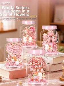 YUGAO | Intelligent Assembly Rose Floral Bouquet Building Blocks Small Particles