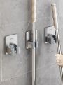 Móc Treo Cây Lau Nhà, Chổi Lau Nhà Có Móc Khăn Chất Liệu Inox 304 Cao Cấp (Kèm 1 Tuýp Keo Dán Sealant Fix). 