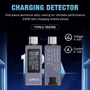 Máy Kiểm Tra Sạc Điện Thoại Di Động Type-C Đồng Hồ Đo Điện Áp DC Ampe Kế Đồng Hồ Đo Công Suất 4-30V 12A Đồng Hồ Đo Điện Áp Kỹ Thuật Số Máy Kiểm Tra Dung Lượng Sạc Cho Việc Tự Chế Điện Tử
