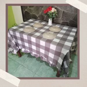 Taplak Meja Makan Rumbai Aesthetic Aneka Motif Kotak Kotak Bunga Abstrak140 x 220 cm