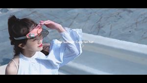 Cartoon Breathable Sun Hat Fan Children Summer Cool Cap Kids UPF50+ Outdoor UV Protection Sunscreen Baby Visors Beach Hats with  USB Rechargeable Fan