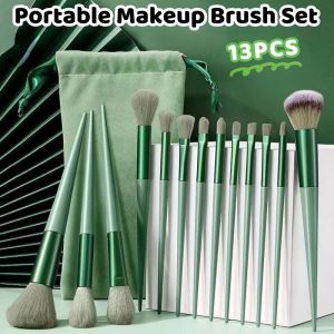 13 PCS Makeup Brushes Set Eye Shadow Foundation Women Cosmetic Brush Eyeshadow Blush Beauty Soft Make Up Tools Bag