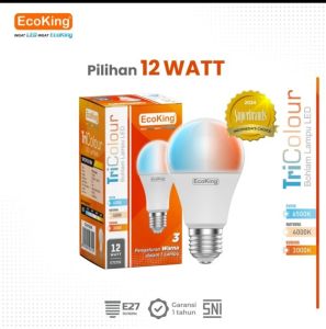 ECOKING LAMPU LED TRICOLOUR 12W 12 WATT TIGA WARNA CAHAYA DALAM SATU BOHLAM SNI BAGUS KUALITAS TERBAIK