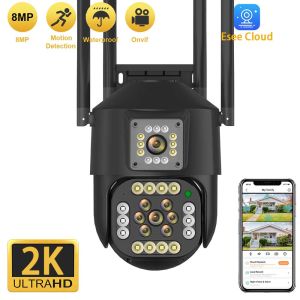 Outdoor Wireless Security IP Camera 2K 4MP HD Dual Lens External Wifi PTZ Camera Auto Tracking Street Surveillance Camera Esee