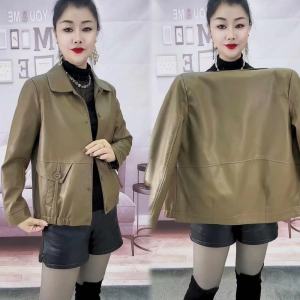 Short Womens Leather Jacket 2025 Spring Autumn Fashion PU Leather Coat Versatile Meat Covering High End Ladies Biker Jacket