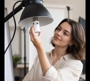 E27 to EU Plug Adapter Light Socket Converter 4A Flame Retardant Lamp Base Outlet Adapter for Studio Photography Garage