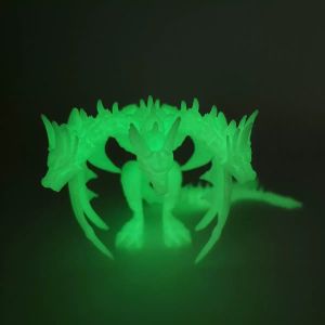 3D Printed Laser Multicolor Gradient Three-Headed Dragon Figurine Model Suitable for Indoor Office Desktop Decoration Room Deco