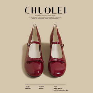 CHUOLEI | Low Heel Bow Decoration Mary Jane Ballet Flats
