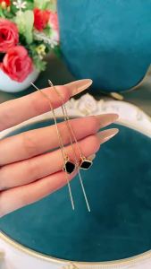 Simple Geometric Square Drop Earring For Women Korean Fashion Gold-color Line Long Tassel Dangle Earrings Party Jewelry Gift K-
