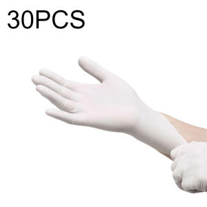 30/60/90PCS Disposable White Nitrile Gloves Hair Dyeing Waterproof Nitrile Gloves Household Kitchen Dishwashing Cleaning Tools