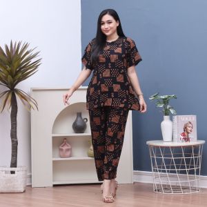 PROMO!!! Setelan CP Oneset Babydoll Wanita Dewasa Busui Kancing Depan Rayon Halus Motif Terbaru Kekinian