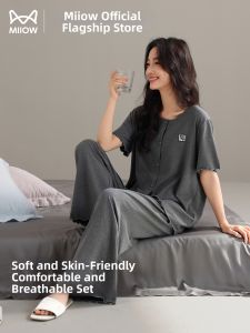 MiiOW | Cool Summer Loungewear Set Short Sleeve Long Pants
