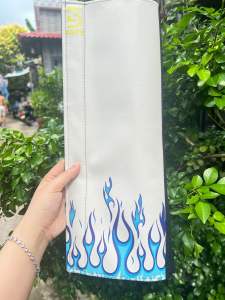 Bọc sườn bảo vệ khung xe đạp fixed gear in 3D trên dạ simili cao cấp tránh trầy xước xe (lửa xanh)