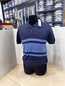 (thun len dệt kim)Áo thun việt tiến fom regular( rộng) navy-blue
