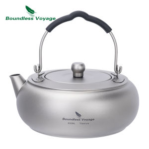 Boundless Voyage Camping Kettle Titanium Tea Pot 0.6L Lightweight Cookware for Outdoor Backpacking Hiking Ti3105D