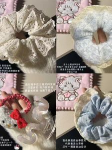 Blue Lace Hair Ties for Girls Butterfly Knot Hair Bands Hair Hoops Hair Accessories Korean Style Fresh out Fashion Jewelry