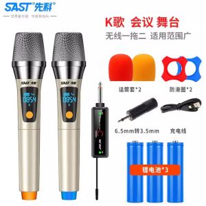 SAST Ok92a Wireless Microphone Mouthpiece One Drag Two U Band Outdoor Sound Box Movable Handheld Microphone Home Karaoke