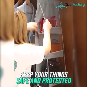 Hanger Purse Organizer Double Side Bag Storage Hanging Wardrobe Organizer Purse Storage Multiple Pocket Dust Cover