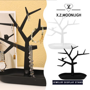 X.z. MOONLIGH 1ชิ้นสร้างสรรค์ไม้แขวนเครื่องประดับสร้อยคอสร้อยข้อมือเครื่องประดับต่างหูชั้นวางชั้นเก็บแหวน