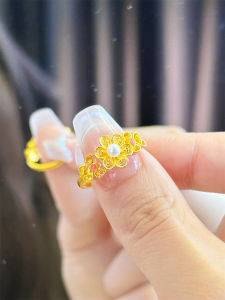 New Chinese Style 24K Gold Lace Trim Pearl Ring for Women Vintage Court Fashion Index Finger Ring Elegant Band Ring