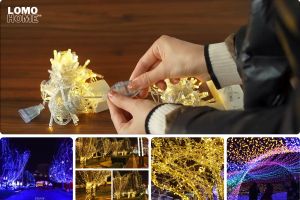 Dây đèn led trang trí ngoài trời LOMO cuộn 10 mét treo tết giáng sinh lễ hội bữa tiệc decor nhà cửa đủ màu