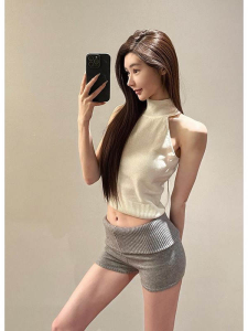 HUOLISI | Vintage Slim Fit Bodycon Knitted Shorts