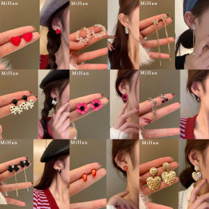 Womens Niche Design Elegant Sterling Silver Needle Earrings