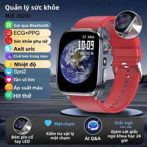 Đồng Hồ Thông Minh AI Dành Cho Nữ Với Chức Năng Theo Dõi Nhịp Tim ECG+PPG Huyết Áp Axit Uric Thông Báo Tin Nhắn Chăm Sóc Từ Xa Theo Dõi Sức Khỏe