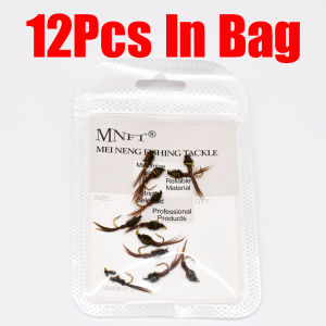 Topranc Feather Caddis Nymph Wet Fly Fishing Lure Artificial Insect Pattern Barbed Hook Trout Freshwater Fly Fishing Tackle