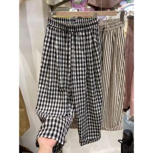 Plus Size Stripe Cuffed Wide Leg Pants 3/4 Length
