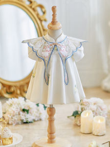 New Chinese Style Birthday Party Dress Baby Girl Summer Cheongsam Wedding Dress Floral Childrens Traditional Costume