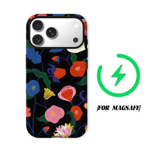 dark bold flower Phone Case for iPhone 18 17 16 15 14 13 12 11 Air Pro Max Plus Double-layer Cover