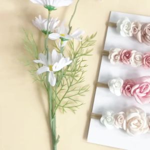 3Pcs/Set Baby Girl Headband Newborn Elastic Flower Toddler Hair Band Kids Headwear Nylon Soft Hairband Children Hair Accessories
