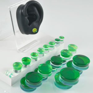 1-2PCS Transparent Coffee Pink Purple Green Glass Ear Tunnel&Plugs Solid Piercing Strengthed Ear Weight Expander Gauges Jewelry