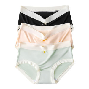 MiiOW | กางเกงชั้นในทรงสามเหลี่ยมแบบไร้ตะเข็บสำหรับผู้หญิง ผลิตจากผ้าโมดอลคอตตอนแท้ กางเกงชั้นในกีฬาป้องกันแบคทีเรีย ทรงใหม่ปี 2025