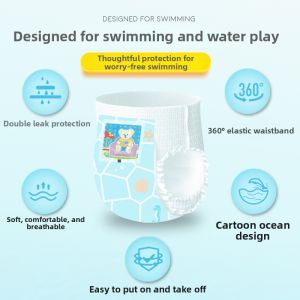 Childrens Swimming Trunks Waterproof Urinal Pants Baby Toddler Boys Girls Swimming Diapers Thermal Spa Neutral Style Swimwear