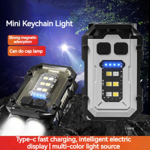 Mini keychain led light Portable light Super Bright flash lights rechargeable Camping Fishing torch light powerful rechargeable emergency light small torch light keychain flashlight mini flashlight 100000 lumens touch light cob work lamp Warning Lantern