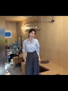 Korean Bow Striped Shirt For Women  Loose Open Front Long Sleeve Blouse Breathable Cover