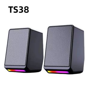 TS38 Wired Desktop Computer Speaker Multimedia Bass Cannon Small Soundbox for Laptops And Desktops Compact Audio System