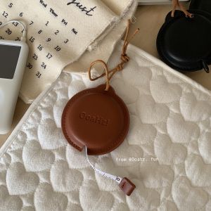 Automatic Retractable PU Leather Ruler Home Use Mini Soft Ruler Circular Tape Measure Clothing Measuring Tool Hanging Ornament
