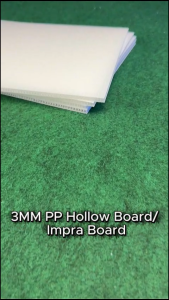 3mm thk PP Corrugated Board A2 size x 4pcs / PP Hollow Straw Board / Plastic Board/ Polyplast / Flute / Impra Board / Stationery / Art Living White 420mm x 594mm - 5 pcs