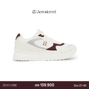 Aerostreet 37-40 Oryn Natural Maroon Natural - Sepatu Sneakers Wanita