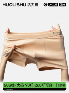 Vitality Tree Men's Antibacterial Crotch Purified Cotton Boxer Shorts & Plus Size Options