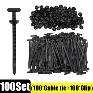 1000/100pcs Cable Ties Buckle Auto Fastener Screw Replacement Clip Car Fenders Trunk Engine Guard Panel Wire Management Tools