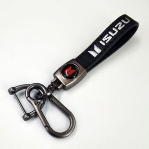 3D Metal/Leather key Ring Car Emblem Keychain Accessories For Isuzu Dmax Mux Trooper ELF NQR 75 Forward Rodeo KB Bighorn Axiom