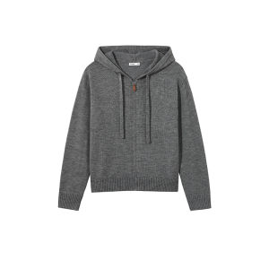 Hotwind | Hooded Zip-up Loose Base Knit Sweater